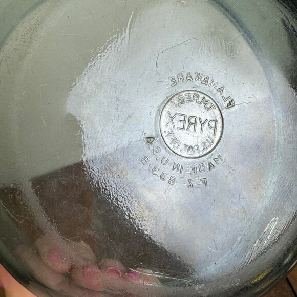 Vintage 1940s Flameware F-Z 833-B Blue Tint Pan Skillet Bowl USA - Picture 7 of 9